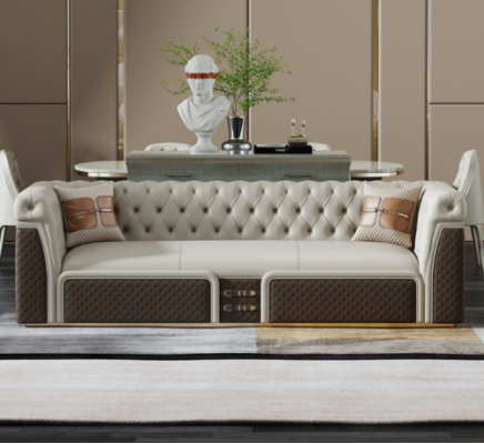 Sofa three-seater couch style modern upholstery chesterfield leather couches