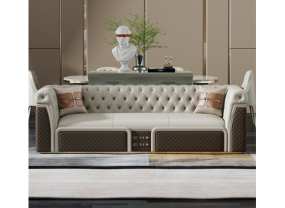 Sofa three-seater couch style modern upholstery chesterfield leather couches