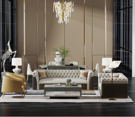 Sofa three-seater couch style modern upholstery chesterfield leather couches