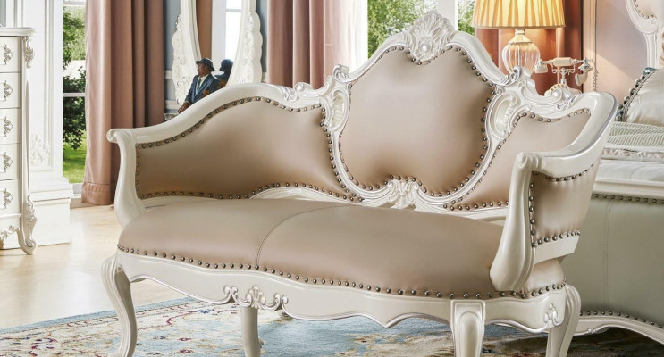Upholstered bench, solid wood bench, seat bench, seating furniture, designer leather bench, baroque.