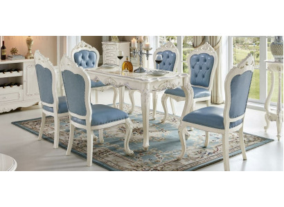 Classic Baroque Sets 4x Chesterfield Chair Ensemble Solid Wood