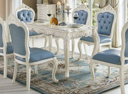 Classic Baroque Sets 4x Chesterfield Chair Ensemble Solid Wood