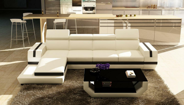 Modern design corner sofa big leather suite corner couch living room seat