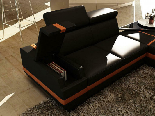 Leather sofa couch living area U-shape design modern sofa corner sofas design 5099