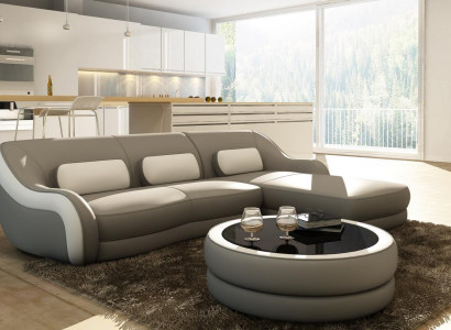 Designer leather sofa corner sofa upholstered corner couch seating L-shape suite sofa new