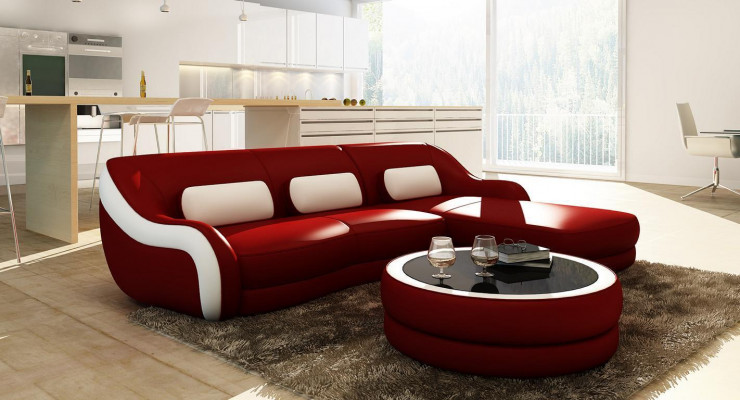 Designer leather sofa corner sofa upholstered corner couch seating L-shape suite sofa new