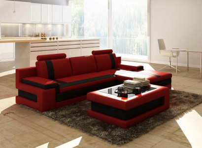 Leather sofa couch living landscape L-shaped design modern sofa corner sofas