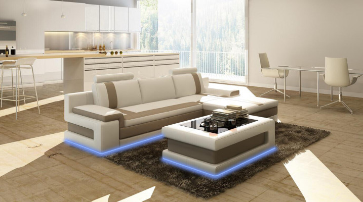 Leather sofa couch living landscape L-shaped design modern sofa corner sofas