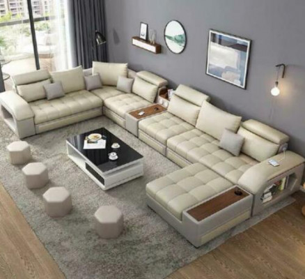 U-shaped sectional sofa seating furniture living landscape luxury upholstery modern relax sofa couch