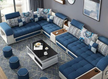 Corner sofa U-shape upholstery modern relax seating luxury furniture living room landscape sofa couch