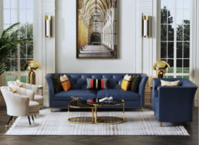 Modern Chesterfield Sofa Set 3+2 Seater Stylish Couches Leather Furniture