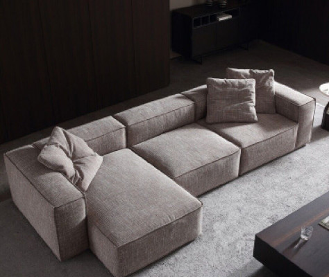 Design upholstery textile modern elegant design fabric sectional sofa L-shape