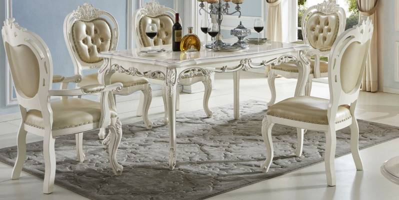 Chesterfield Baroque Style x4 Chair Set Designer Dining Leather Chairs