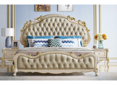 Chesterfield bed classic bed design double upholstered bedroom solid wood