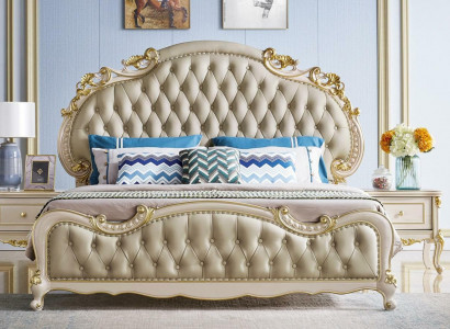 Chesterfield bed classic bed design double upholstered bedroom solid wood