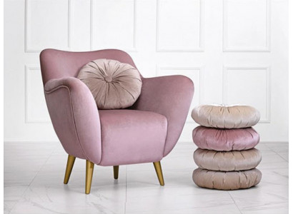 Armchair Wing Chair 1-Seater Fabric Seat Luxury Living Room Modern Pink