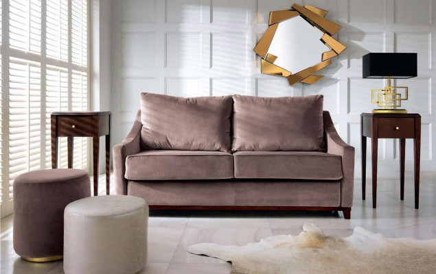 Group stool footstool polyester living room seat fabric beige luxury seat 3-piece set