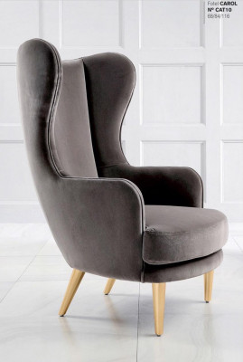 Wingback chair armchair lounge chair single seat fabric luxury living room modern gray new