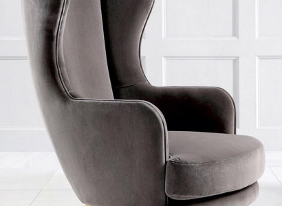 Wingback chair armchair lounge chair single seat fabric luxury living room modern gray new