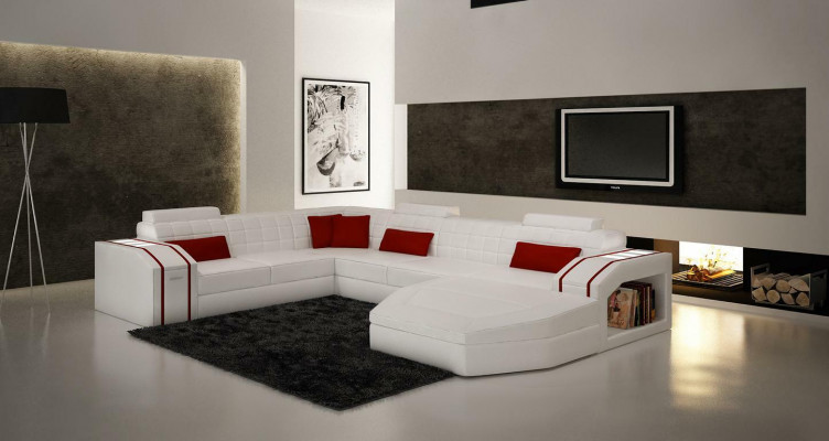 Design Corners Big Upholstered Corner Sofa Couch XXL Leather Sofa Suite