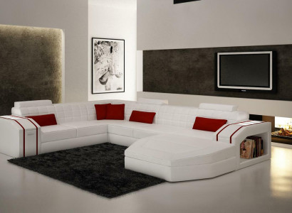 Design Corners Big Upholstered Corner Sofa Couch XXL Leather Sofa Suite