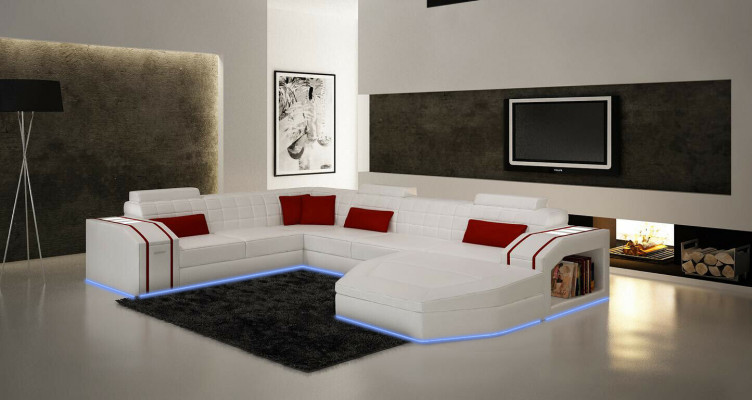 Design Corners Big Upholstered Corner Sofa Couch XXL Leather Sofa Suite