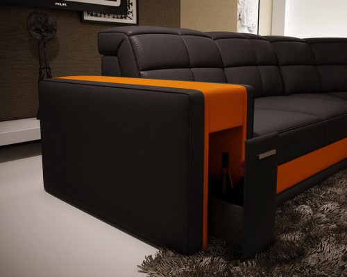 Corner Design Big Upholstered Corner Sofa Couch Leather Sofas Suite XXL