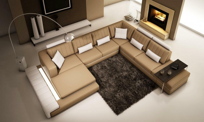 XXL sectional design corner upholstery sofa couch leather sofa set
