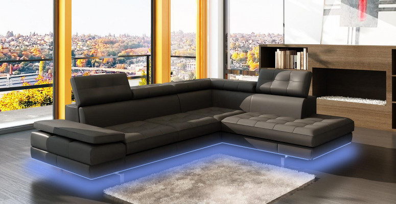 Leather sofa couch living area L-shape design modern sofa 5057