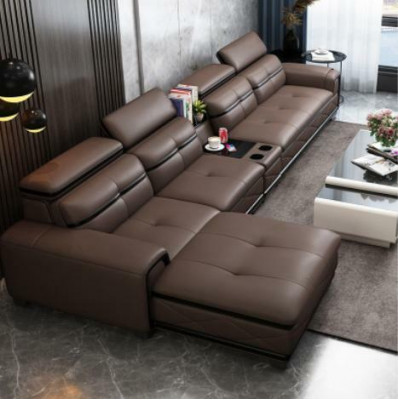 Seating Furniture Living Landscape Luxury Faux Leather Corner Sofa L-shape Upholstery Modern Relax