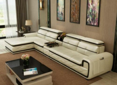 Luxury leather sofa, corner sofa, L-shape, upholstered, modern, relax seating furniture, living landscape