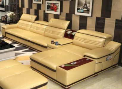 Seat furniture living landscape luxury corner couch corner sofa L-shape upholstered couch relax new