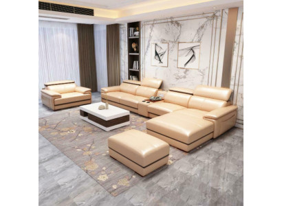 Relax corner suite, corner sofa L-shape upholstery, modern seating furniture, living landscape, luxury.