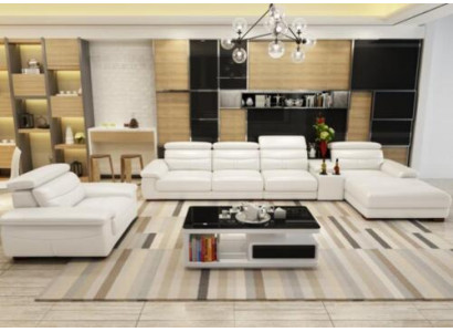 Corner sofa L-shape faux leather corner upholstered sofa seat design couch sofas living area