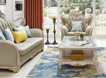 Design Sofa Set 3 1-Seater Seats Sofa Couch Sets New Solid Wood