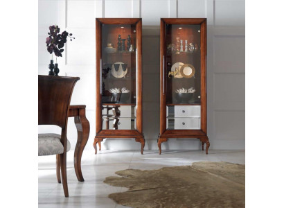 Glass display cabinets, display cases, wood, luxury living room furniture, cabinet, brown, baroque, new