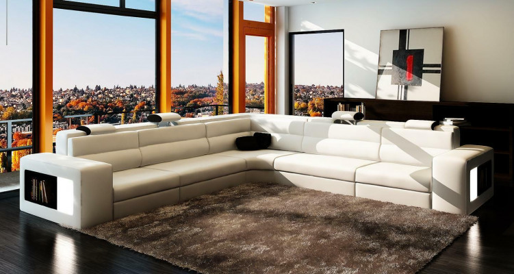Design XXL Big Corner Upholstered Corner Sofa Couch Leather Sofa Set L Shape