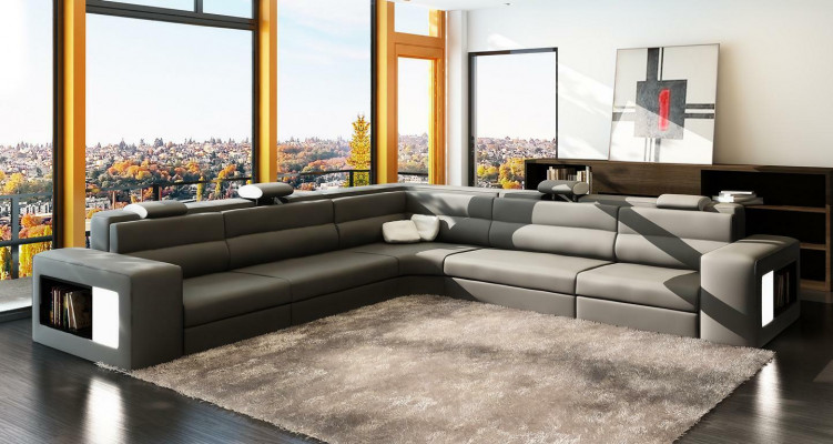 Design XXL Big Corner Upholstered Corner Sofa Couch Leather Sofa Set L Shape
