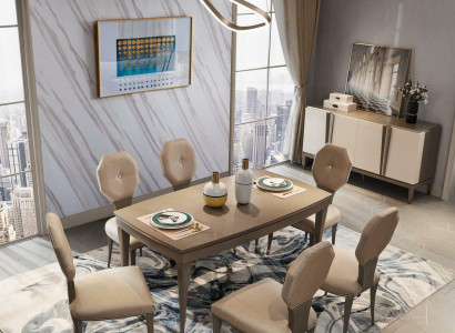 Complete Set Dining Table 4 Chairs Dining Room Group Solid Wood Table 5-piece