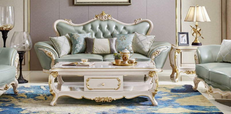 Classic Sofa Set 2-piece Set 3+1 Seater Leather Sofa Complete Couch