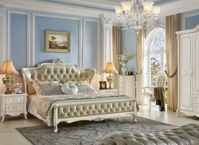 Chesterfield bedroom sets 6-piece Royal Baroque furniture solid wood bed