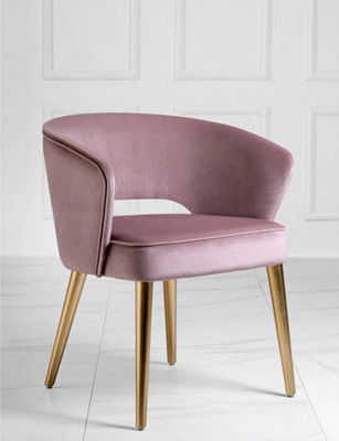 Luxury dining chair, chair, armchair, seat, 1 seat, club chair, fabric dining room, pink