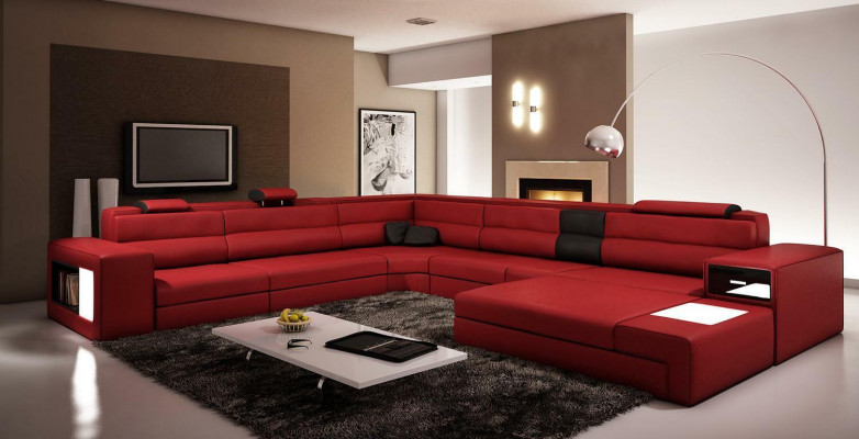U-shape XXL Designer Living Landscape Upholstered Corner Sofa Corner Suite Sofa
