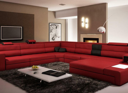 U-shape XXL Designer Living Landscape Upholstered Corner Sofa Corner Suite Sofa
