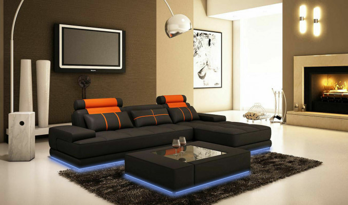 XXL Designer Living Area Upholstered Corner Sofa Corner Set Sofa Couch
