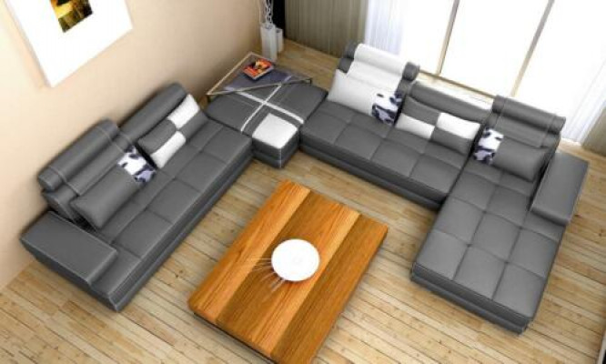 XXL Designer Living Landscape U-Shape Upholstered Corner Sofa Corner Set Sofa