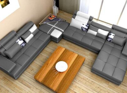 XXL Designer Living Landscape U-Shape Upholstered Corner Sofa Corner Set Sofa