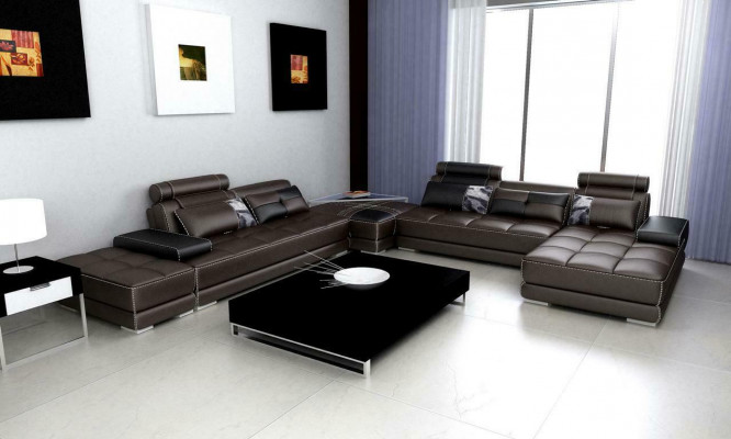 XXL Designer Living Landscape U-Shape Upholstered Corner Sofa Corner Set Sofa