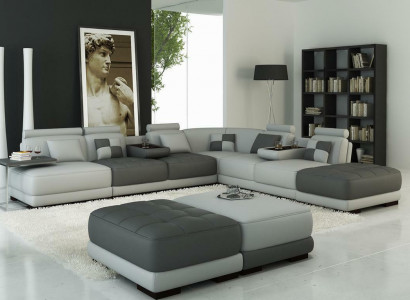 XXL Designer Living Landscape Upholstered L-Shape Corner Sofa Corner Suite Sofa