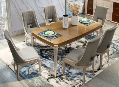 Set of Upholstered Chairs Suite Kitchen Living Room Dining Room Set 6-piece Solid Wood